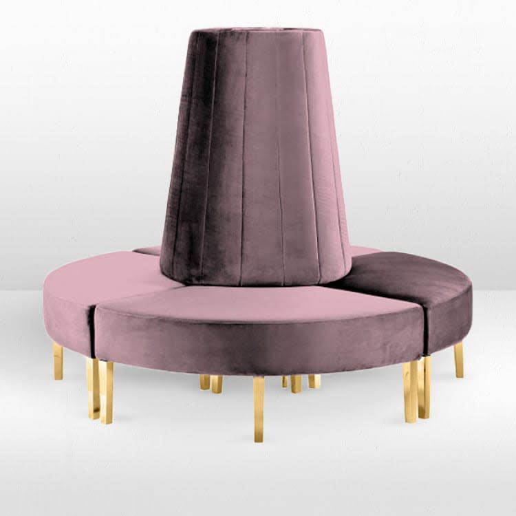 Kincaid Circle Sofa - Dusty Rose view 2