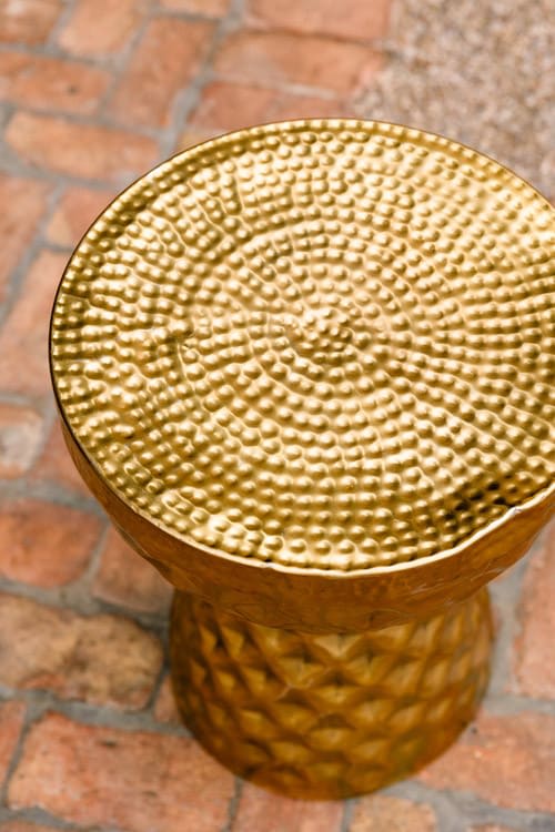 Gold Drum Side Table view 4