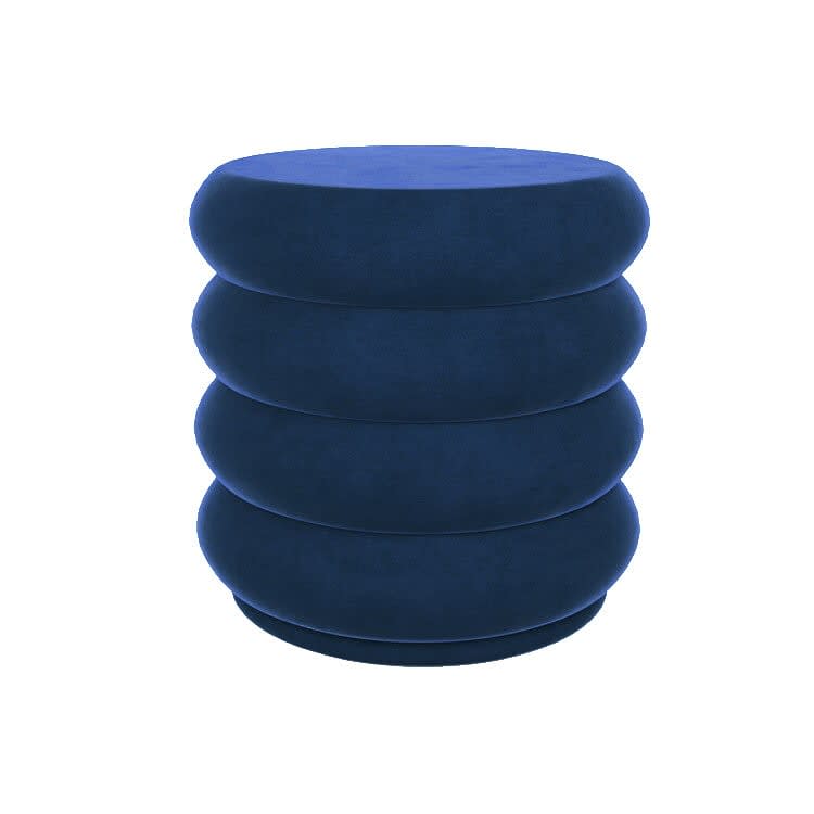 Reese Round Ottoman - Sapphire