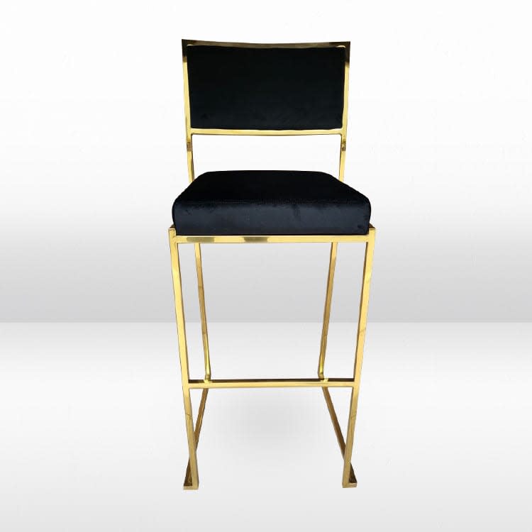 Jasper Gold Frame/Black Pad Bar Stool view 3