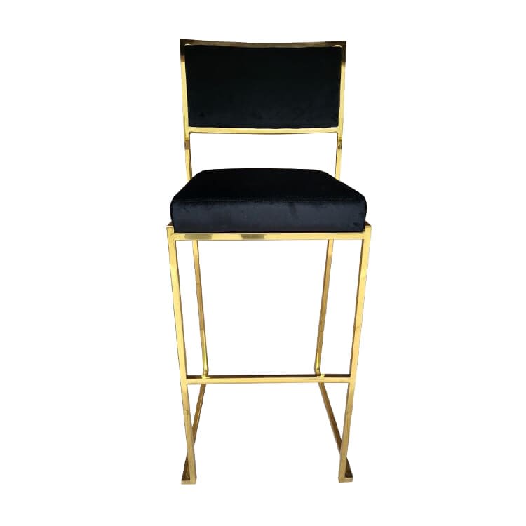 Jasper Gold Frame/Black Pad Bar Stool view 4