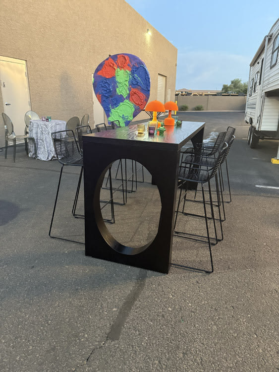 Flint Wood Communal Table - Black view 2
