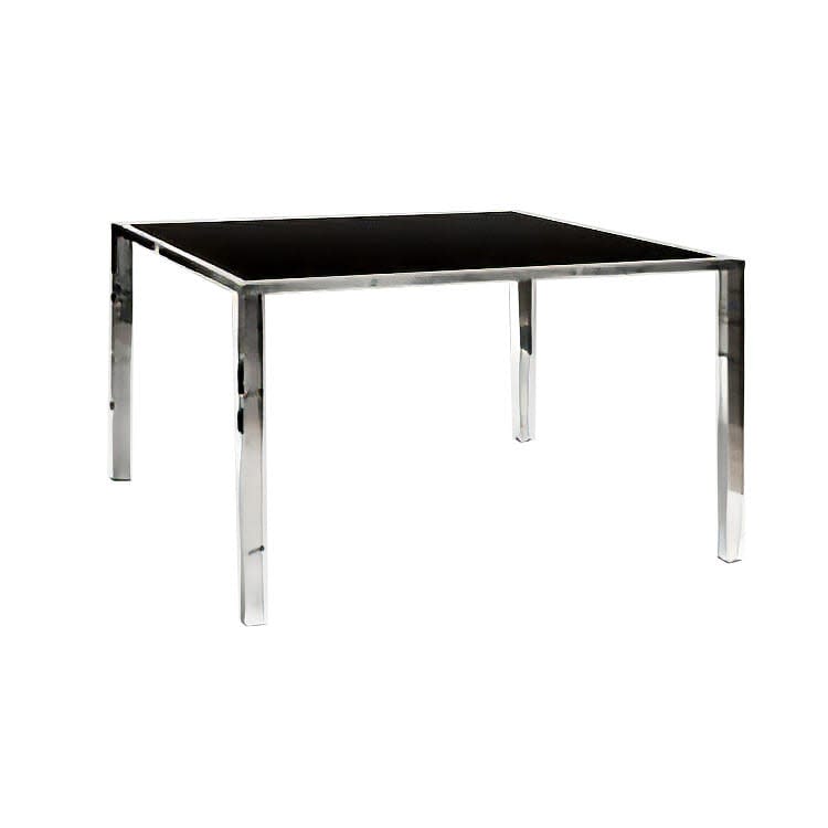 Metropolitan Communal Table - Silver Frame /  Black Matte Top