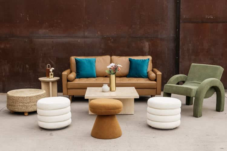 Dylan Leather Sofa - Tan view 6