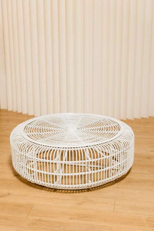 Benni Rattan Coffee Table - White view 2