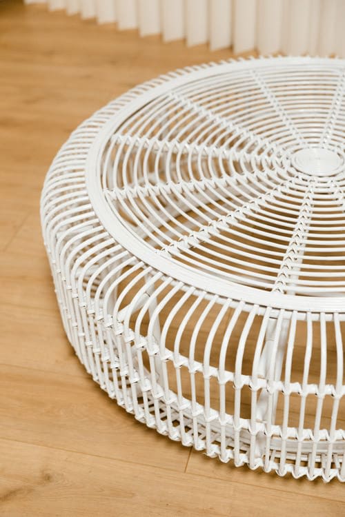 Benni Rattan Coffee Table - White view 3