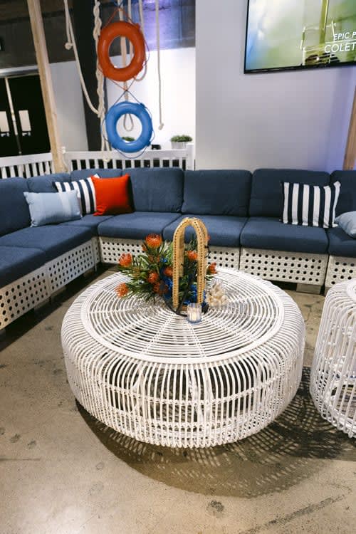 Benni Rattan Coffee Table - White view 5