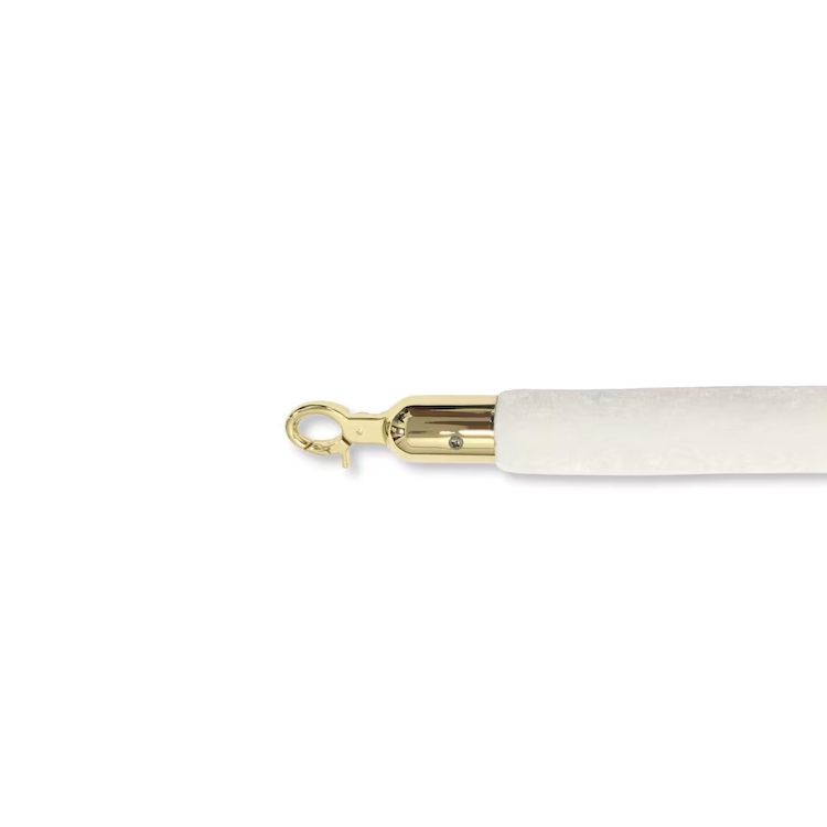 White Stanchion Rope - Gold Ends