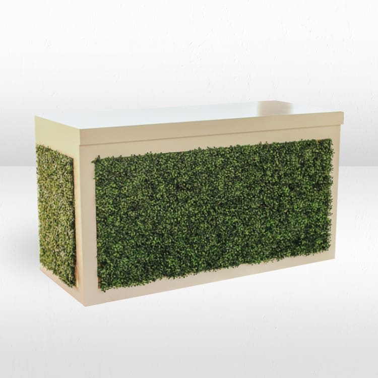Brooks 6ft White Bar - Greenery  Front/ Sides view 2