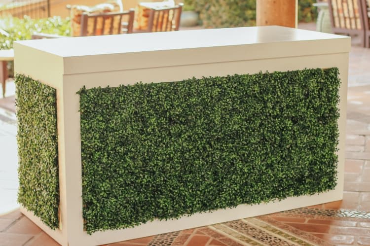 Brooks 6ft White Bar - Greenery  Front/ Sides view 3