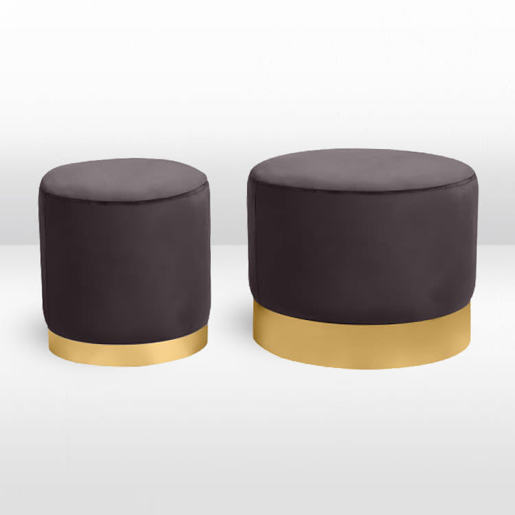 Wee and Stout Ottoman Set - Graphite view 2