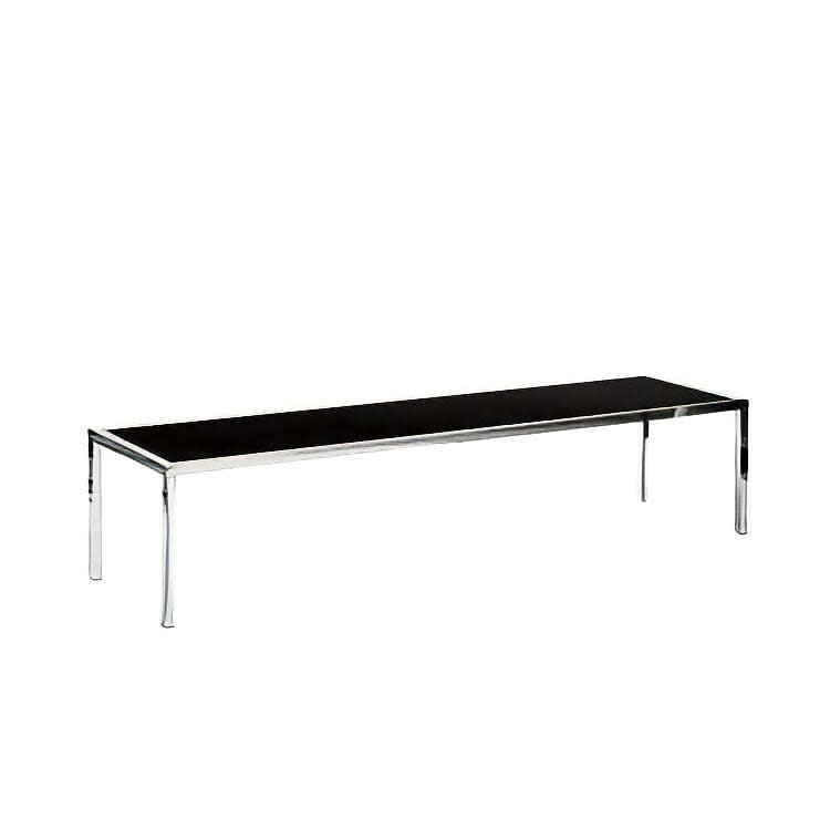 Bentley Coffee Table - Silver Frame / Black Matte Top