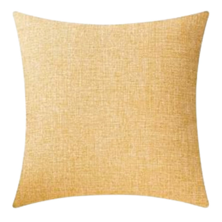 Burlap Yellow Pillow view 2