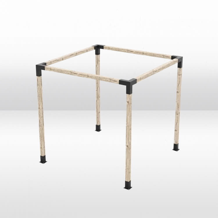 Pergola Cabana / Natural Wood - 8x8 view 2