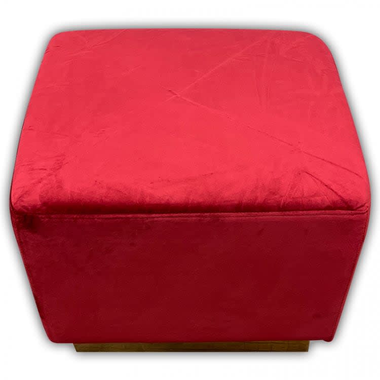 Colette Cube Ottoman - Crimson view 2