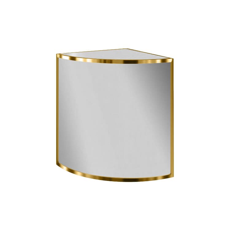 Rounded Corner Avenue Bar - Gold Frame / Silver Mirror Inserts