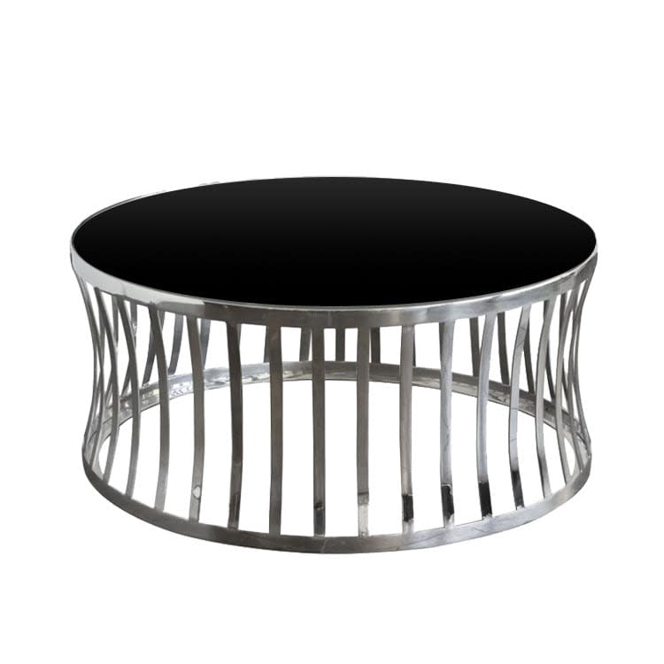 Capri Silver Coffee Table / Black Matte Top