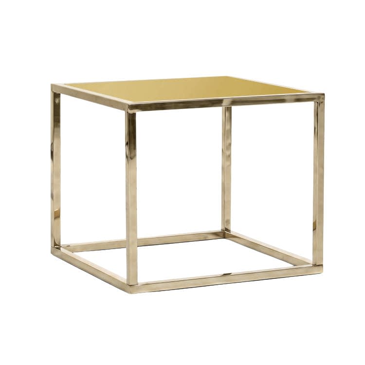 Mercer Side Table - Gold Frame / Gold Mirror Top