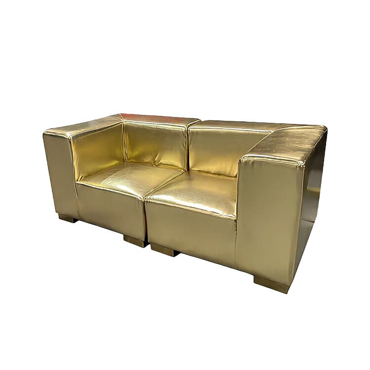 Mondrian Loveseat - Gold Metallic view 2