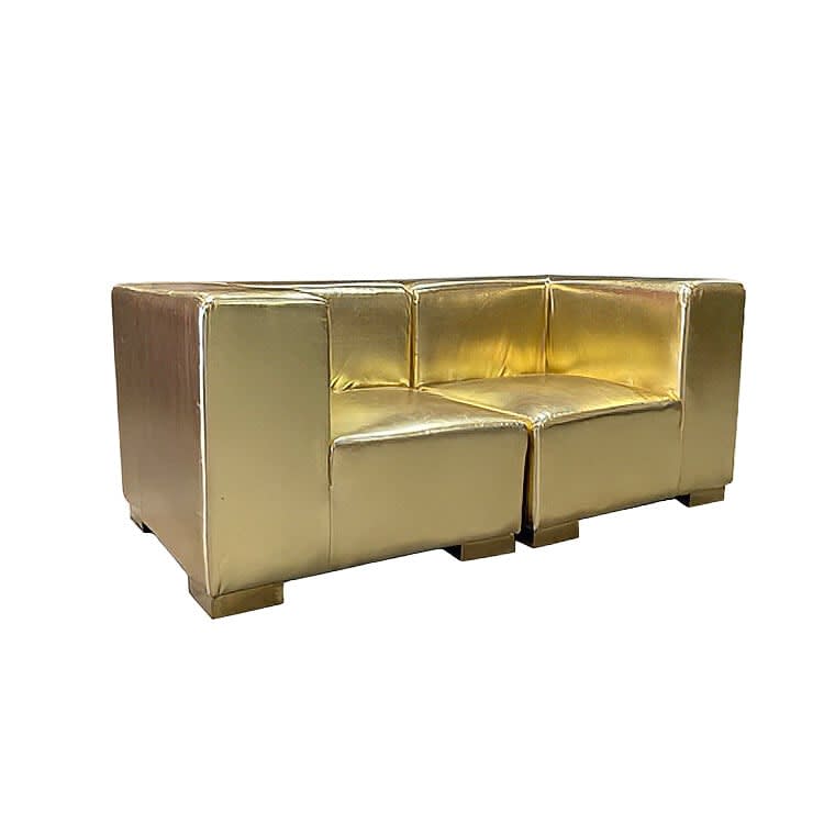 Mondrian Loveseat - Gold Metallic view 3