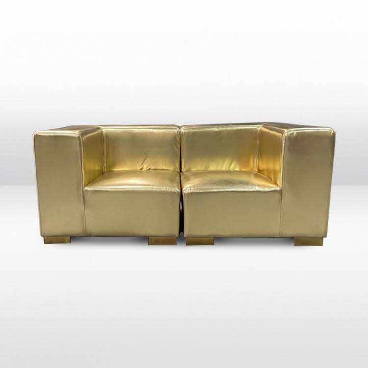 Mondrian Loveseat - Gold Metallic view 4