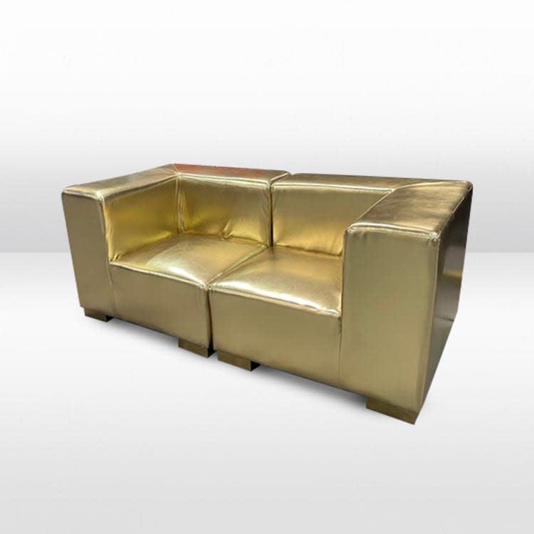 Mondrian Loveseat - Gold Metallic view 5