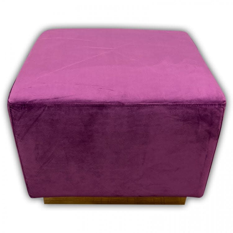 Colette Cube Ottoman - Berry view 2