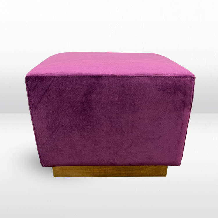 Colette Cube Ottoman - Berry view 3