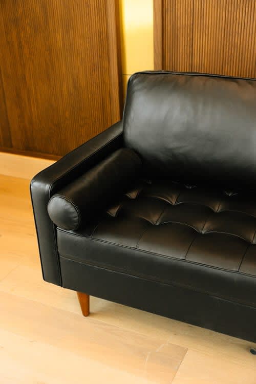 Dylan Leather Sofa - Black view 6