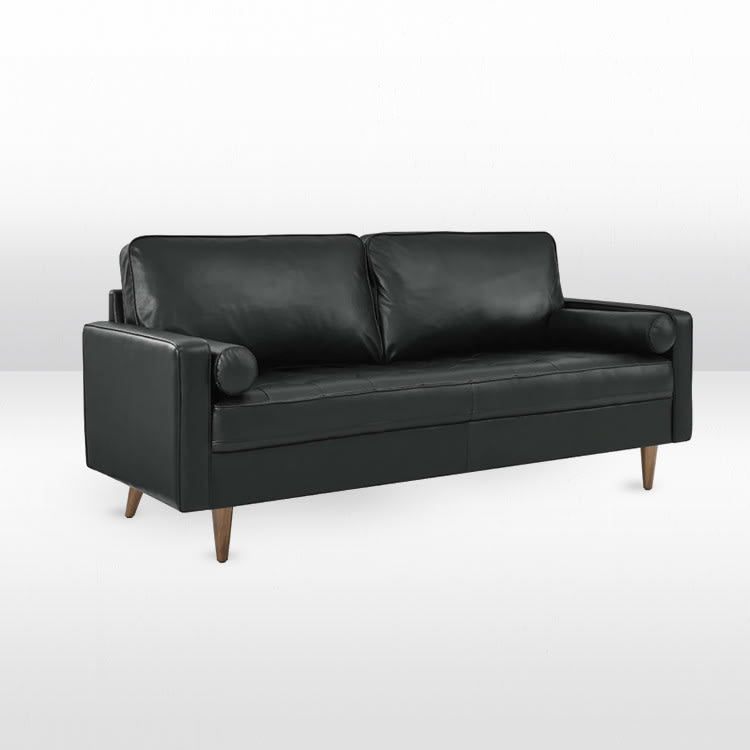 Dylan Leather Sofa - Black view 9
