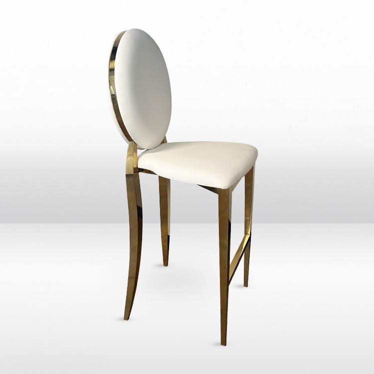 Garbo Bar Stool with Ivory Pads view 2