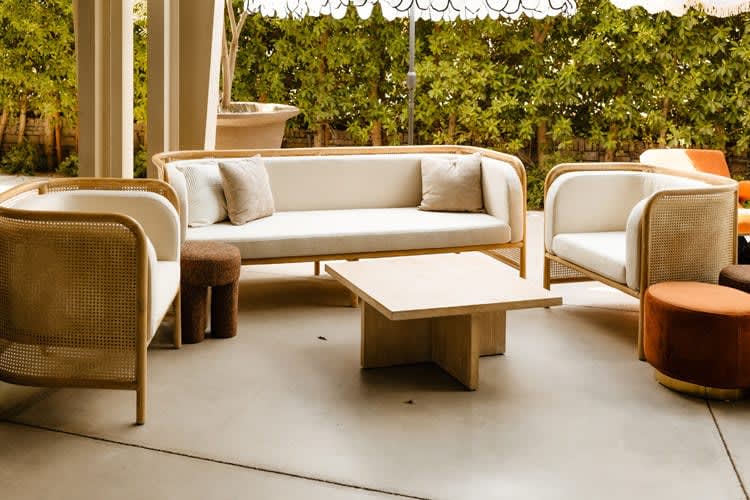 Colette Dot Ottoman - Cinnamon view 2