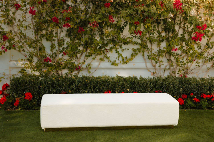 Colette Continental Bench - Ivory Boucle view 2