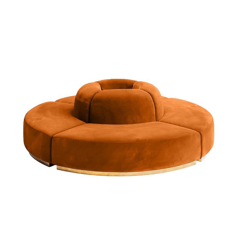 Colette Circle Sofa - Rust