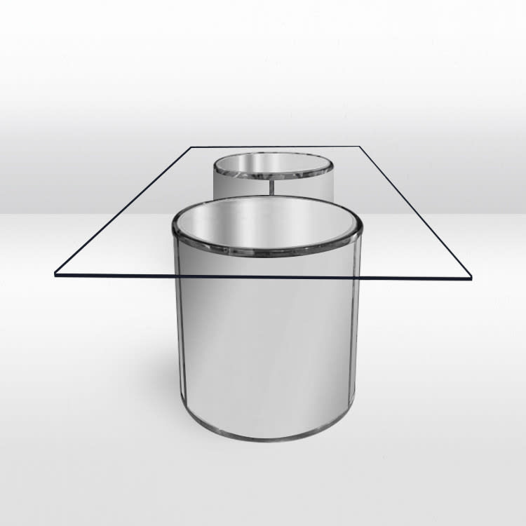 Dexter Kings Table / Silver Mirror Inserts