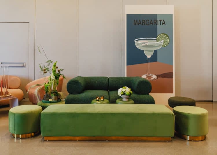 Colette Dot Ottoman - Moss view 6