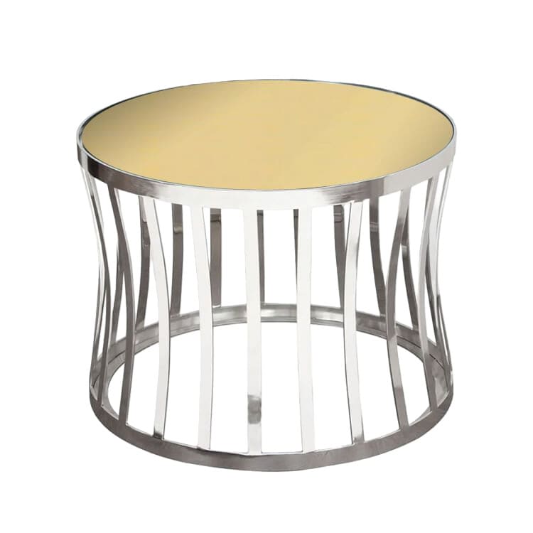 Capri Side Table - Polished Silver / Gold Mirror Top