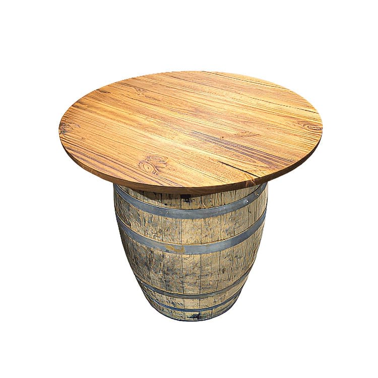 Wood Barrel Cocktail Table view 2