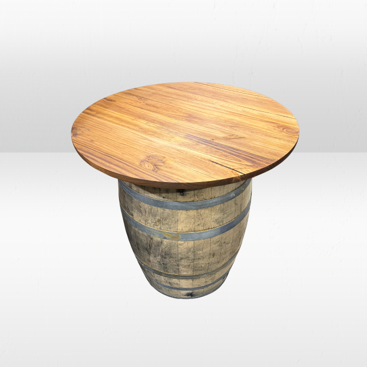 Wood Barrel Cocktail Table view 3