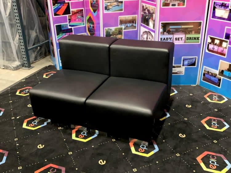 Mondrian Armless Loveseat - Black view 3