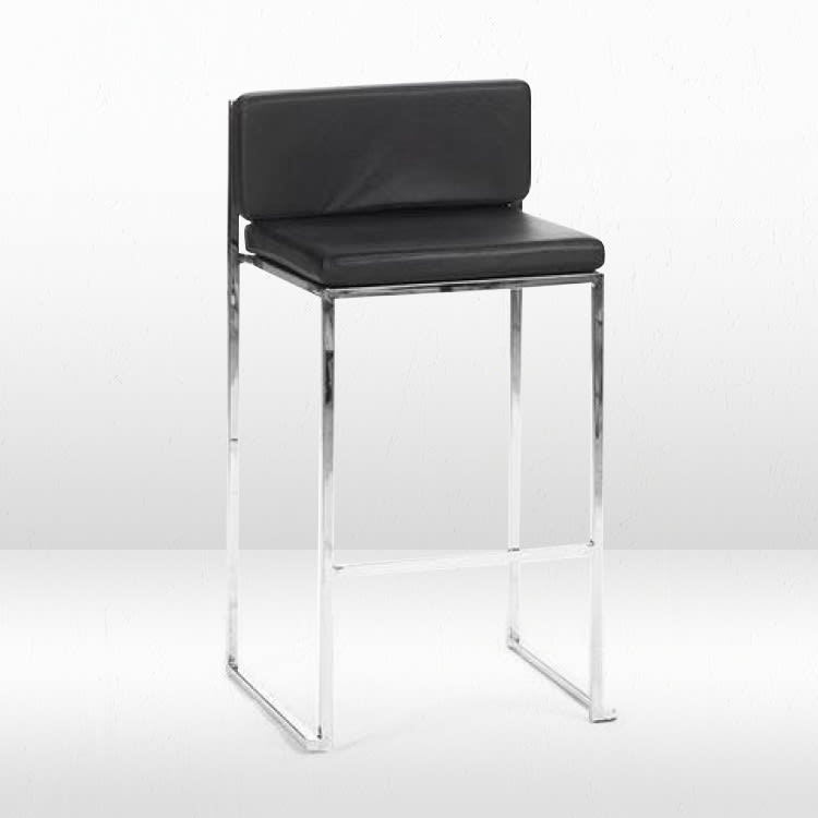 Paramount Silver Frame/Black Pad Bar Stool view 2