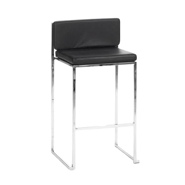 Paramount Silver Frame/Black Pad Bar Stool