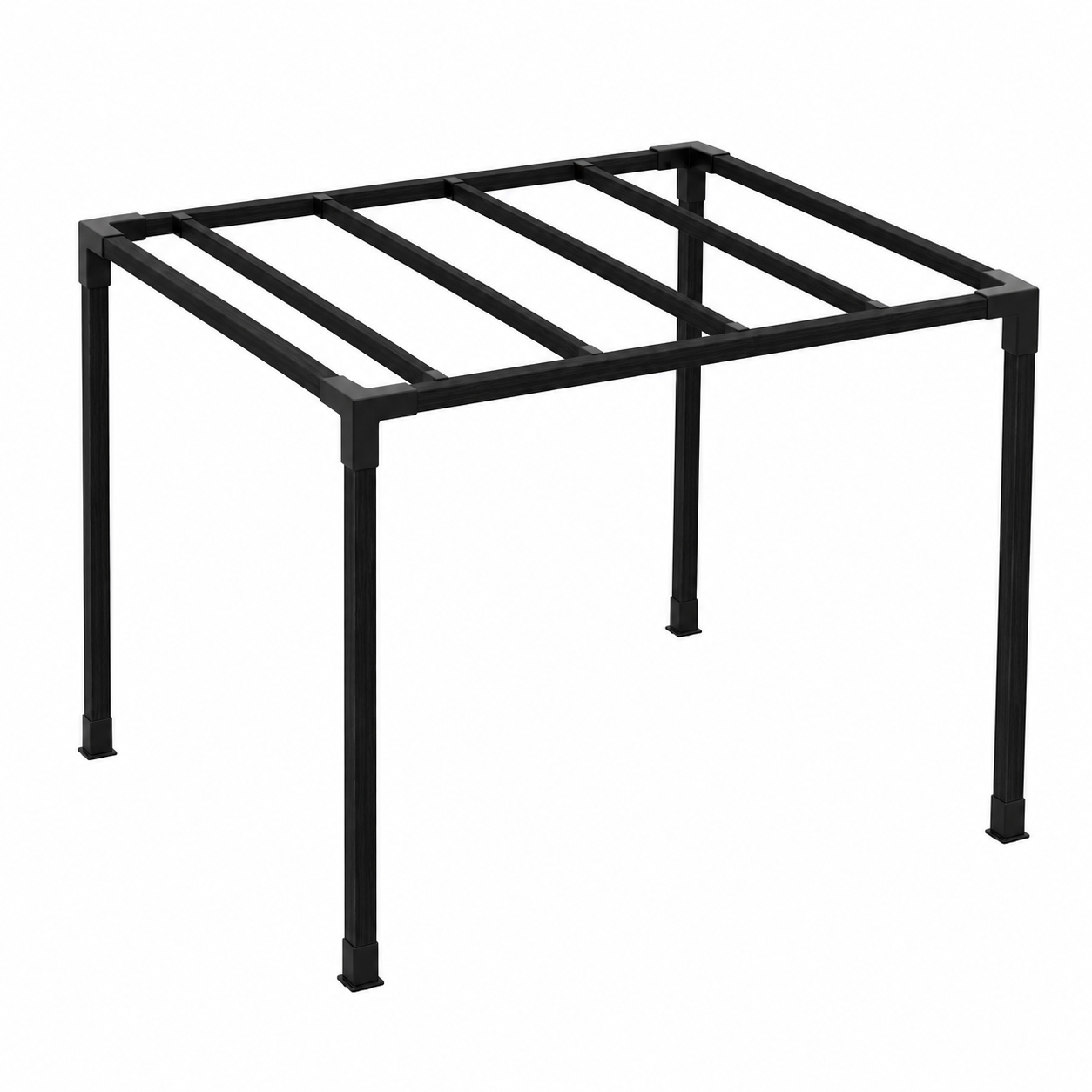 Pergola Cabana / Black Wood - 8x8 - Slat Roof