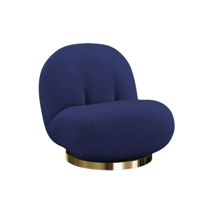 Pearl Lounge Chair - Boucle Sapphire