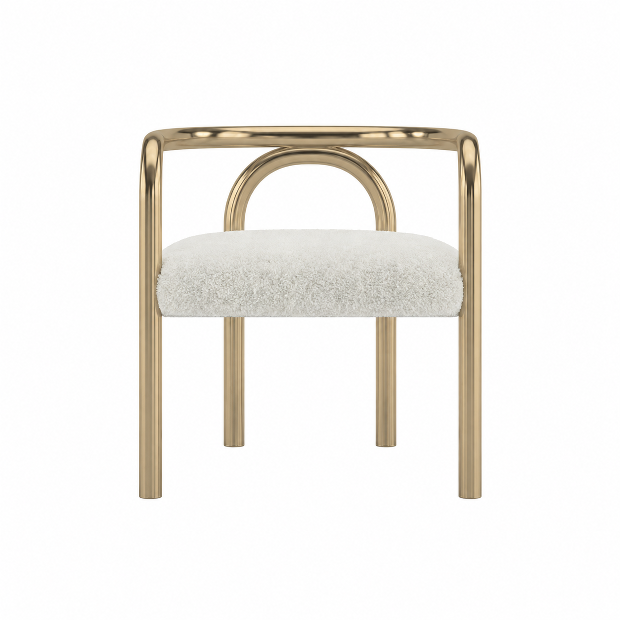 Eton Gold Accent Chair with Ivory Shearling Seat view 2