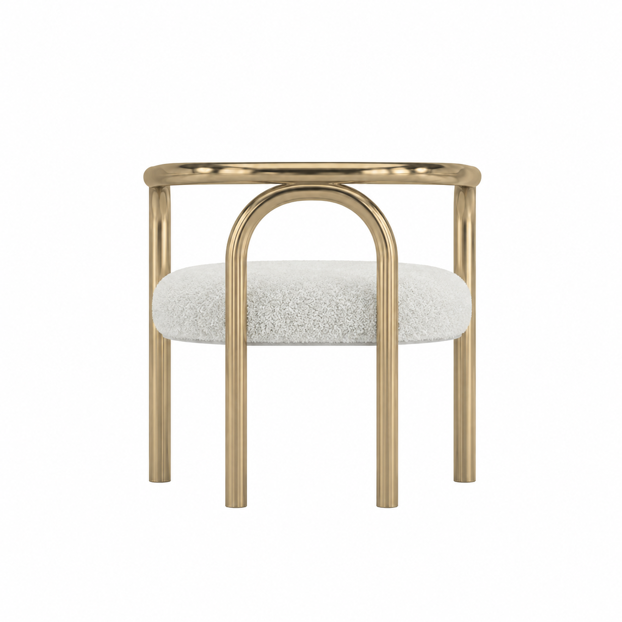 Eton Gold Accent Chair with Ivory Shearling Seat view 3