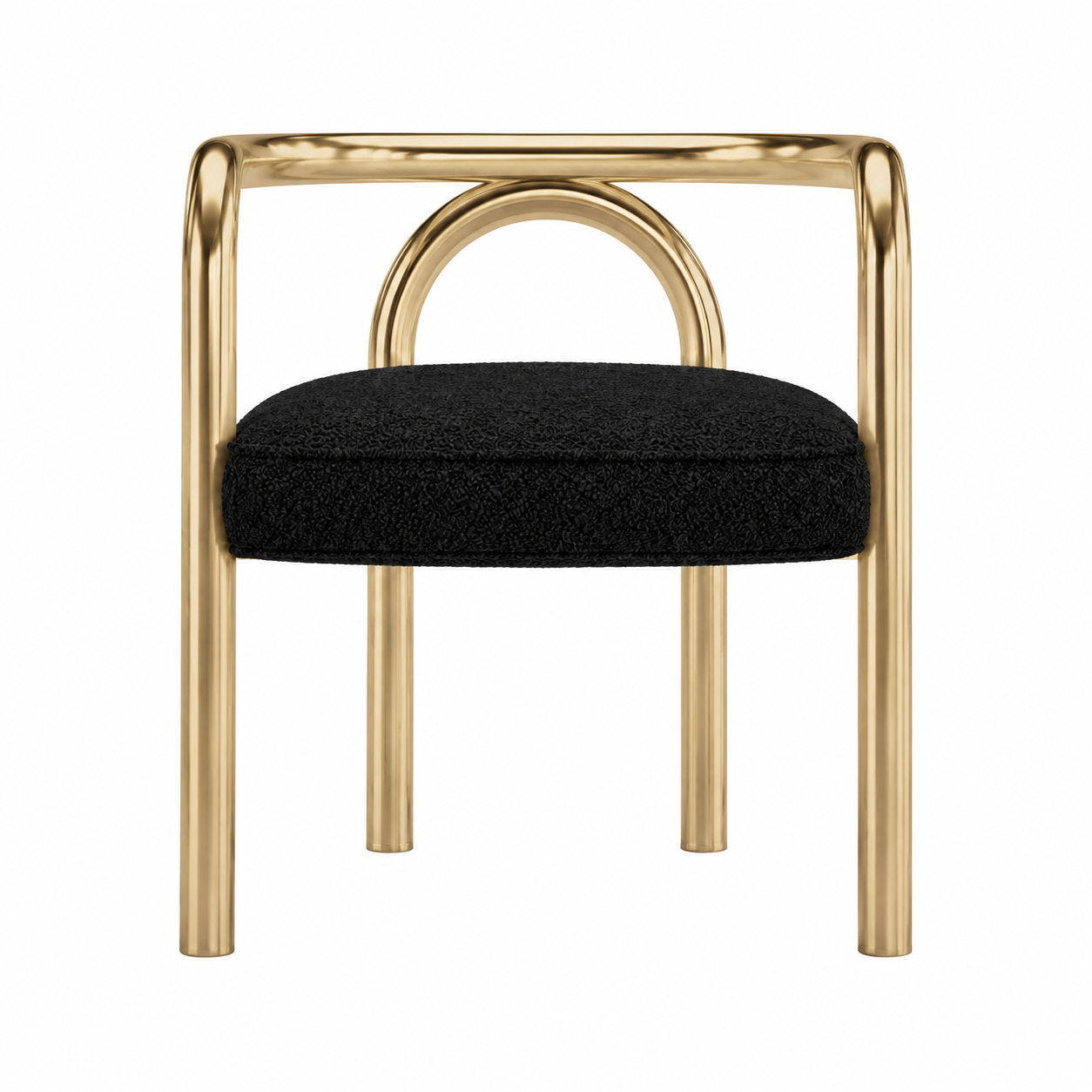 Eton Gold Accent Chair with Black Boucle Seat view 2