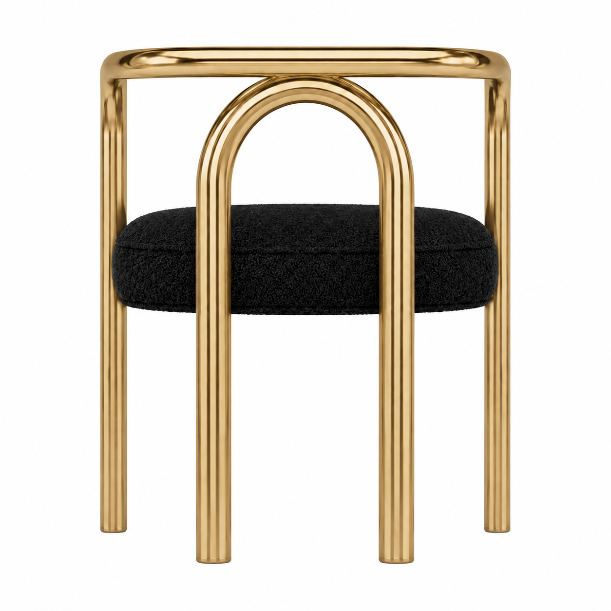 Eton Gold Accent Chair with Black Boucle Seat view 3