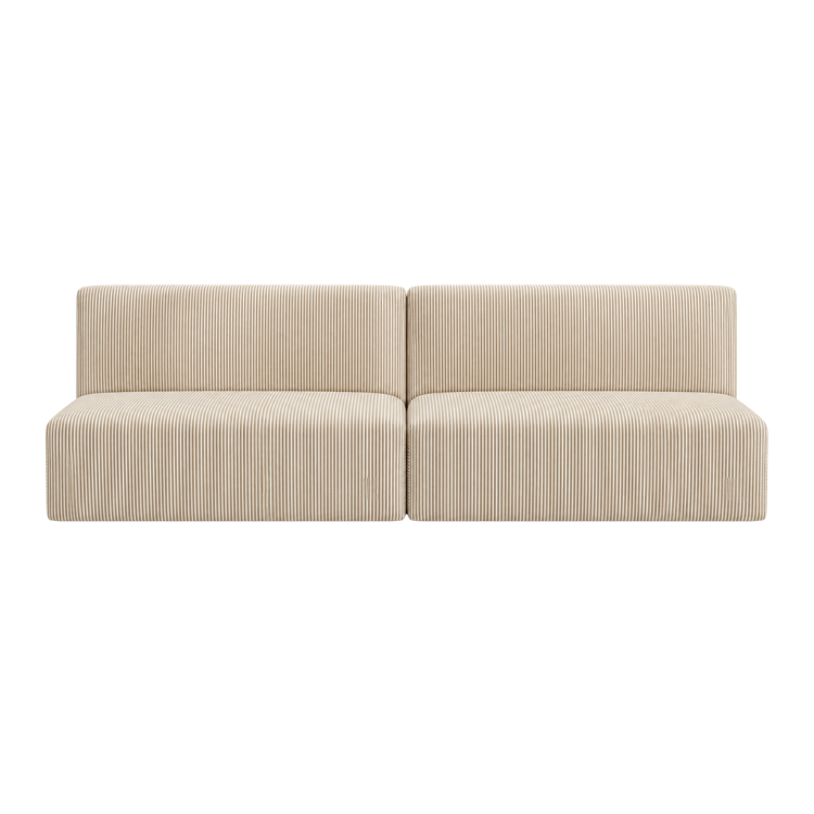 Nola Banquette Tan & White Stripe - 8ft