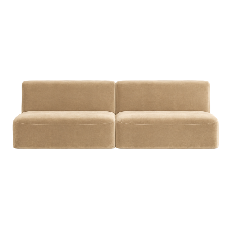 Nola Banquette Champagne Velvet - 8ft